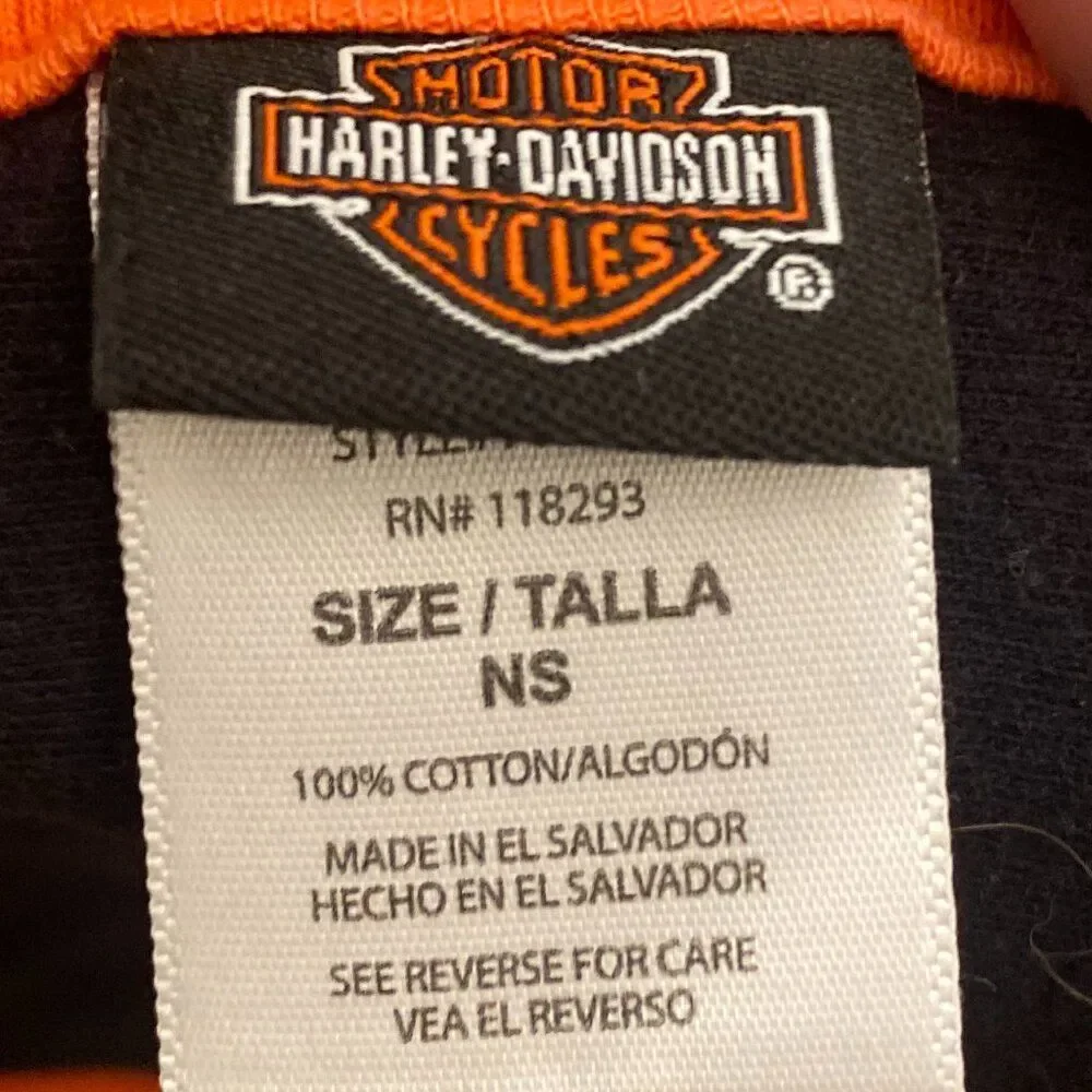 Baby Harley-Davidson Motorcycles Born And Raised Bib Size NS Black Orange